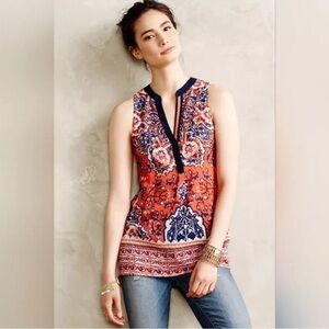 Anthropologie Vanessa Virginia silk sleeveless top, sz S